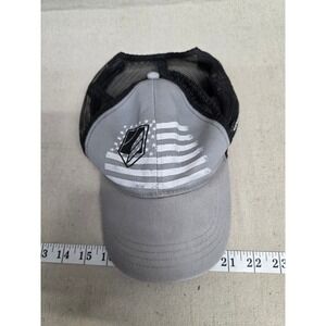 Rank 45 Mens Distressed American Flag Trucker Hat Grey Black Snapback OSFM